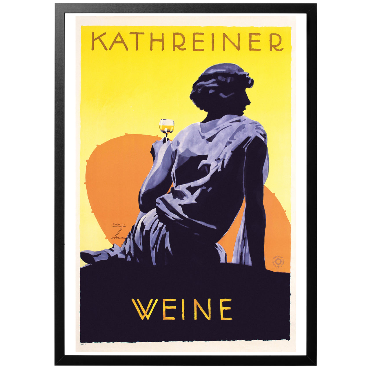 Kathreiner Weine vintage poster med ram