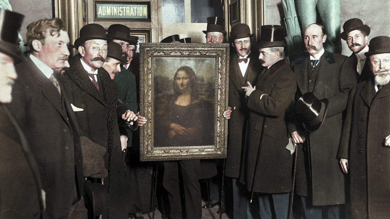 Mona Lisa kolorerat vintage fotografi utan ram