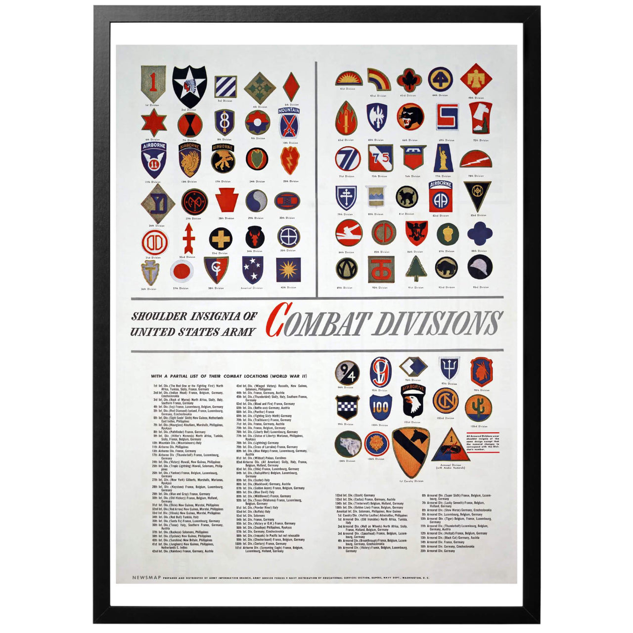 US Army Shoulder Insignia Poster