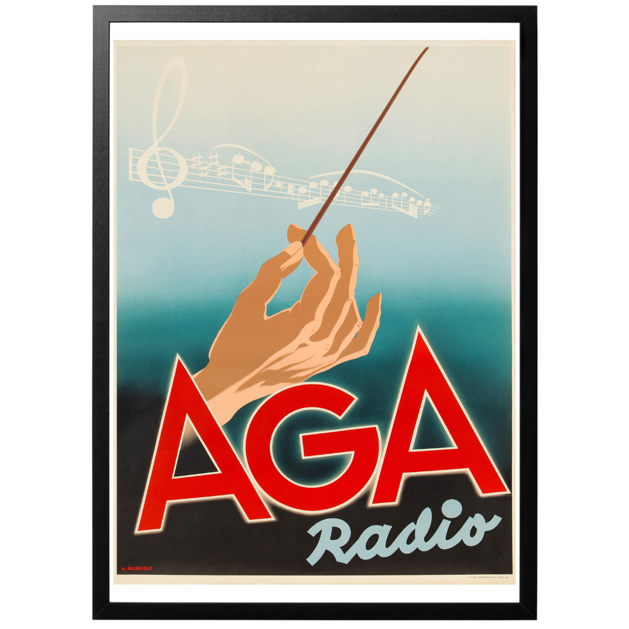 AGA radio - svensk reklamaffisch