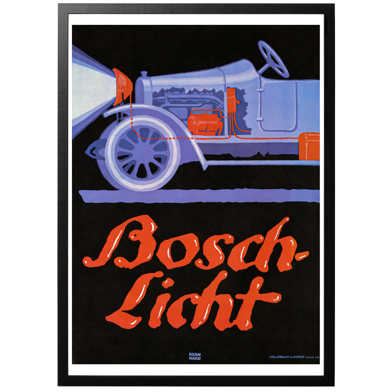 Bosch strålkastare vintage poster med ram
