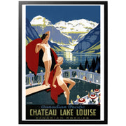 Chateau Lake Louise vintage kanadensisk reseposter med ram