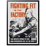 Hälsosam i Fabriken vintage ww2 poster med ram
