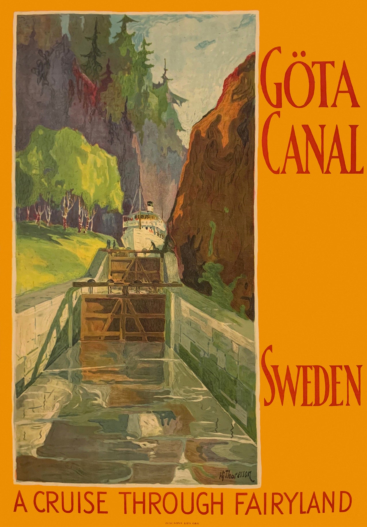 Göta Kanal vintage reseposter utan ram