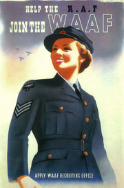 anslut till WAAF vintage WW2 poster utan ram