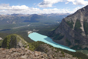 picture showing lake Louise from a mountin view