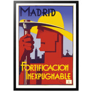 Madrid befästning vintage poster med ram