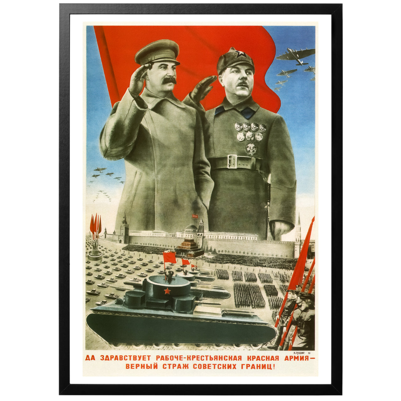 Länge leve arbetare-bondens röda armé vintage Poster med ram