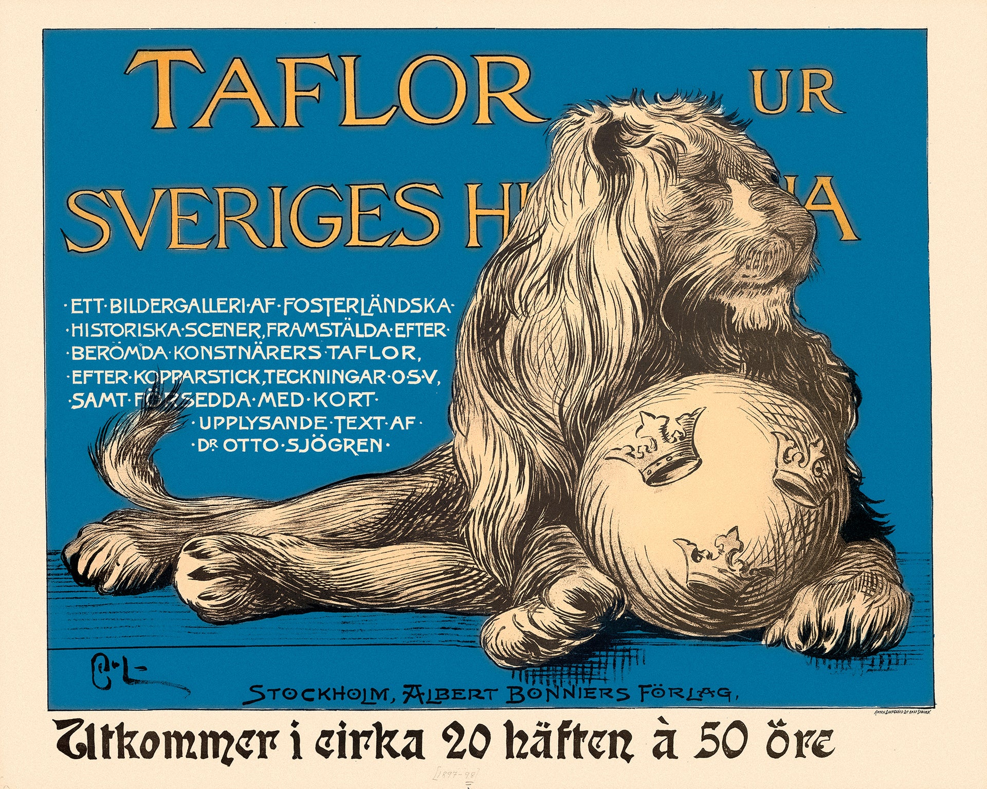 Taflor ur Sveriges historia vintage poster utan ram