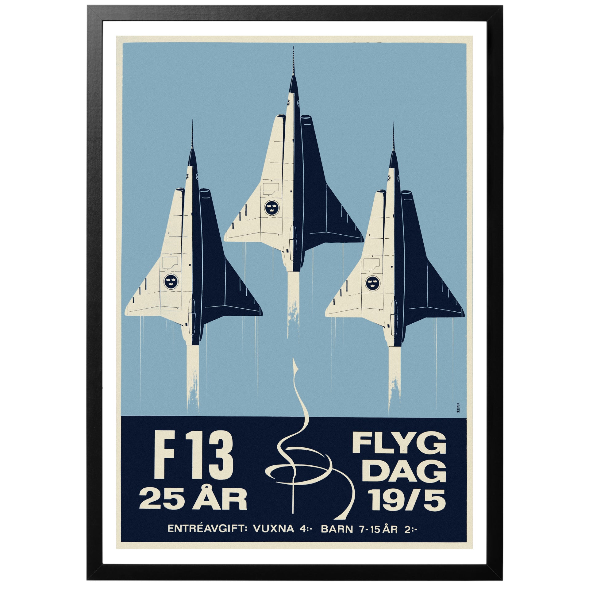 F13 25 år vintage Poster med ram