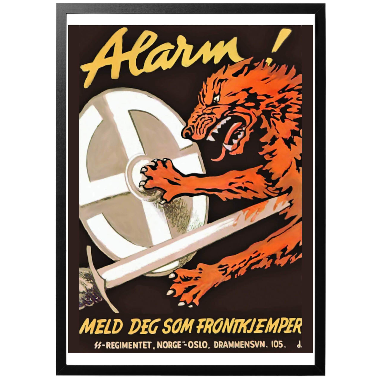 Alarm! Norsk Waffen SS rekryterings / propaganda poster/affisch