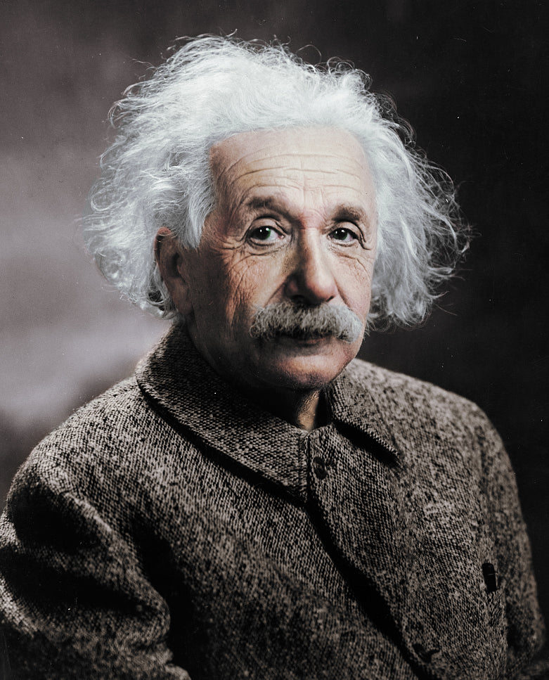 Albert Einstein fotografi kolorerat utan ram