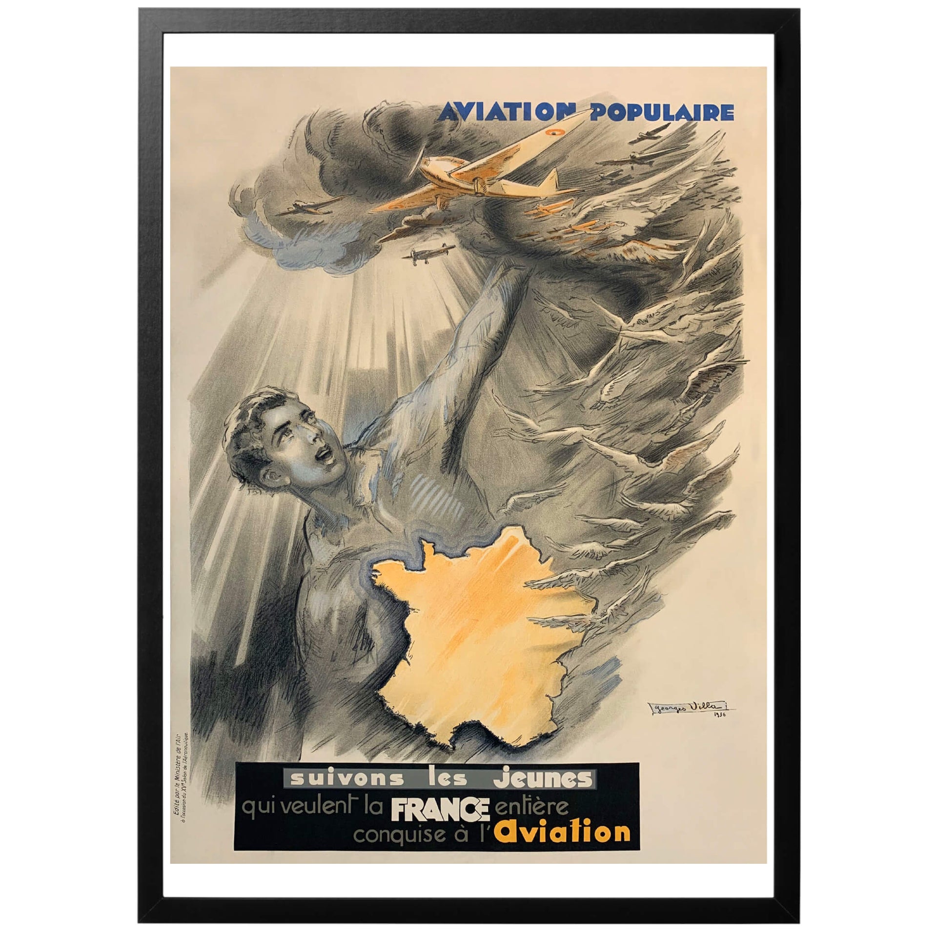 Aviation populaire - fransk poster