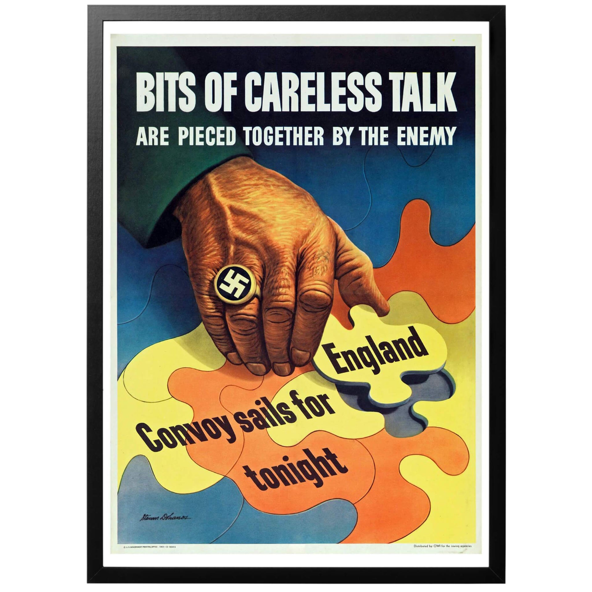 Bitar av vårdslöst tal pusslas ihop av fienden - amerikansk wwii propaganda poster