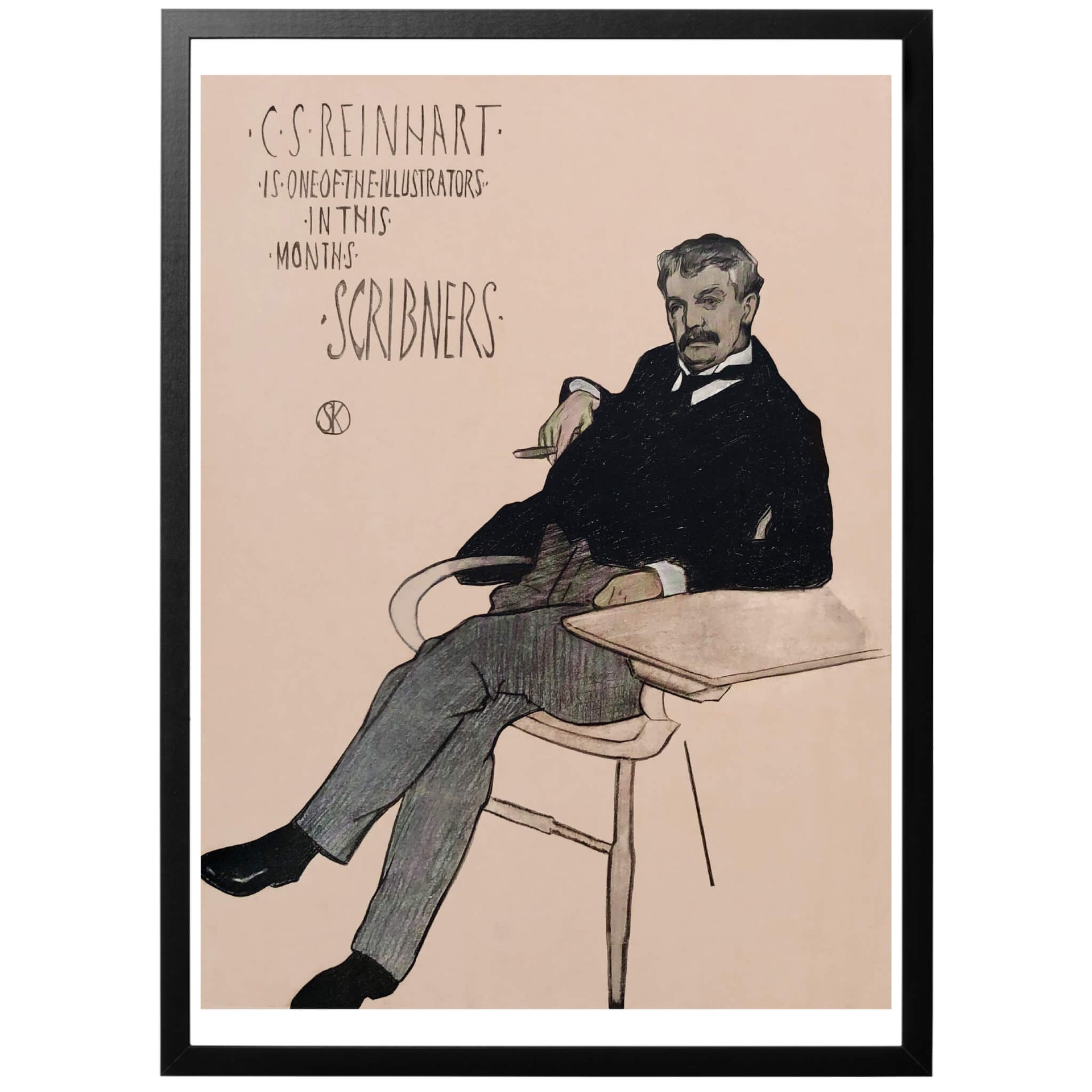C. S. Reinhart Poster Sv - (Charles Stanley Reinhart) Amerikansk konstnärsposter från 1896 av Kendall, William Sergeant (1869-1938). Härlig poster för ditt hem!