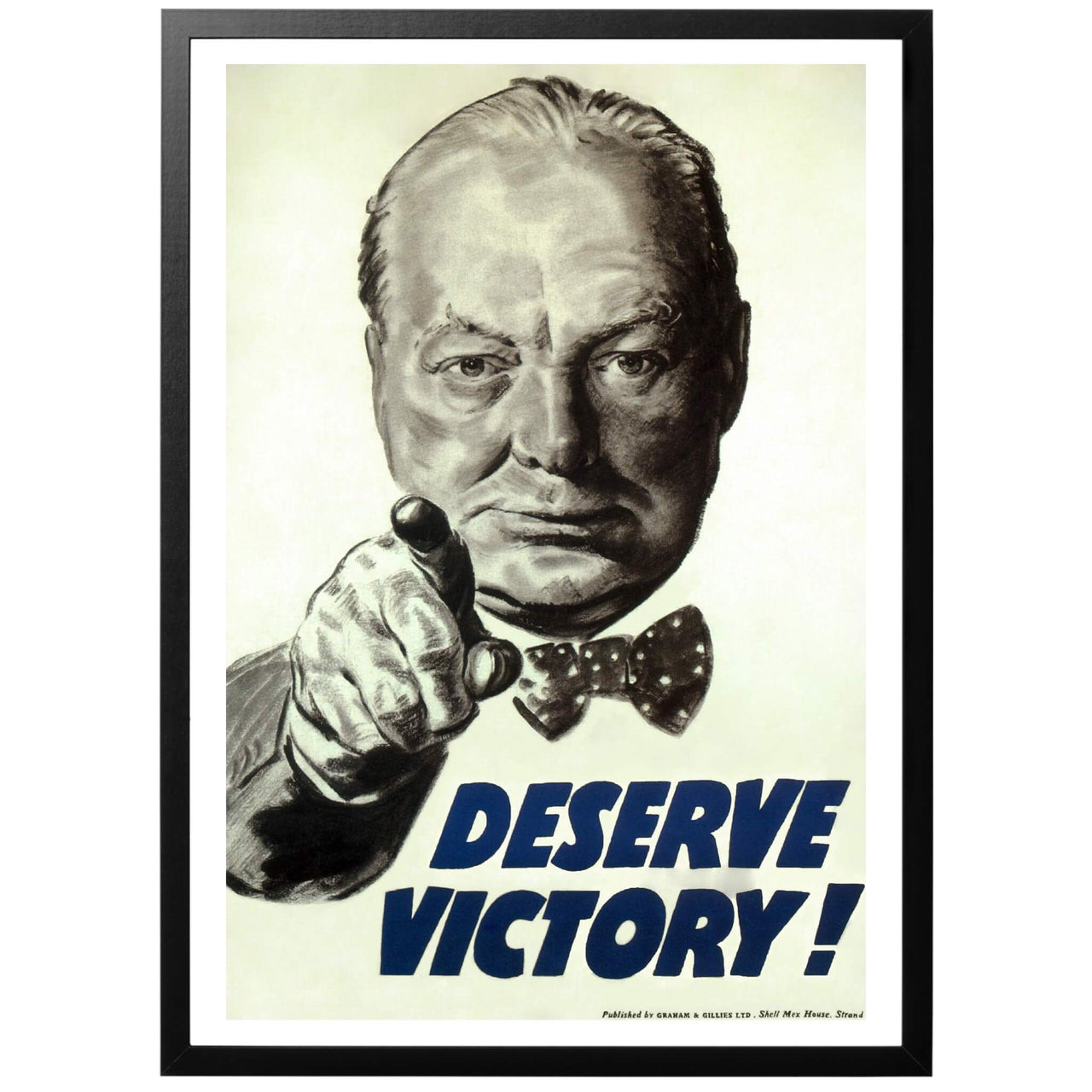 Förtjäna segern! Brittisk WWII propaganda affisch - "Deserve Victory" - "Förtjäna segern!" - Brittisk andra världskriget poster med Winston Churchill pekandes på tittaren - du måste kämpa på och förtjäna segern! Digitalt restaurerad för bästa resultat. Tryckt av WorldWarEra i våra egna lokaler i Sverige. Vi skickar med PostNord - fri frakt från 450 kr!