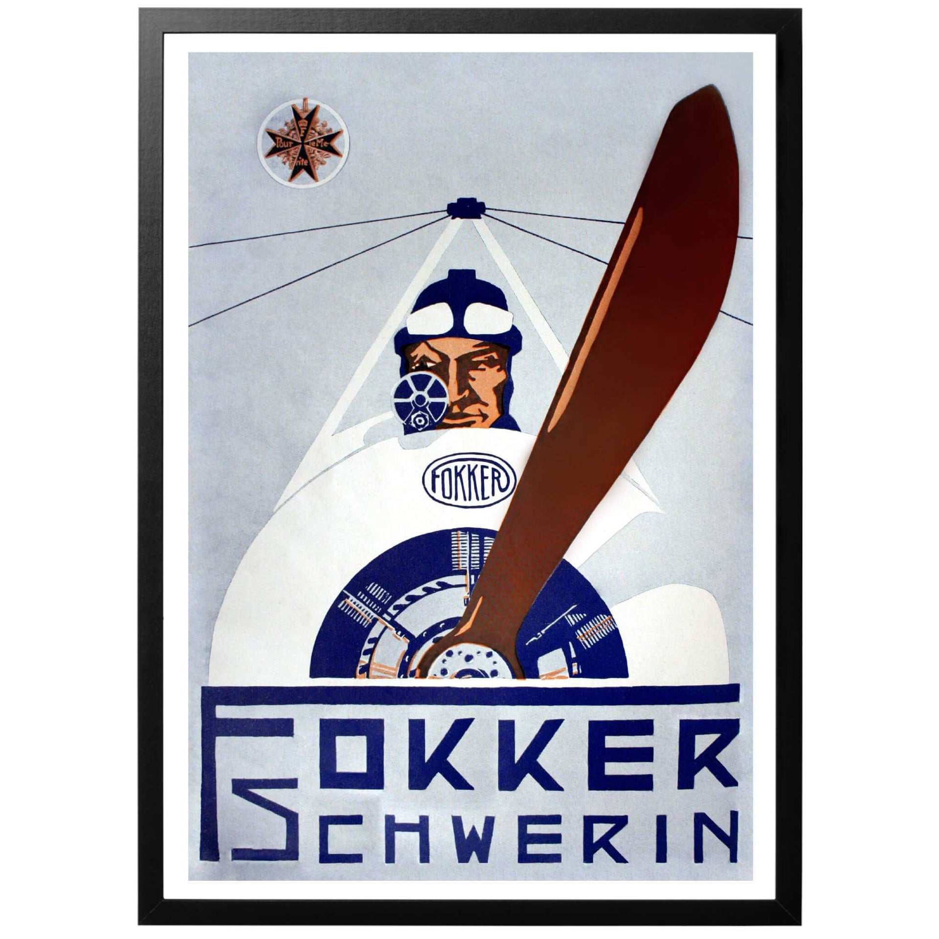 Fokker Schwerin - Tysk WWI affisch från 1916. Köp den hos World War Era! Vi trycker i egna lokaler - på kvalitetspapper från Hahnemühle. Frakt med PostNord.