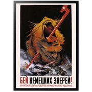 Håll stånd mot de tyska odjuren! Rysk/sovjetisk WWII affisch En riktigt mäktig affisch skapad mitt under andra världskriget! Vi erbjuder denna i 4 olika storlekar för att passa just dig. Tryckt på kvalitetspapper!