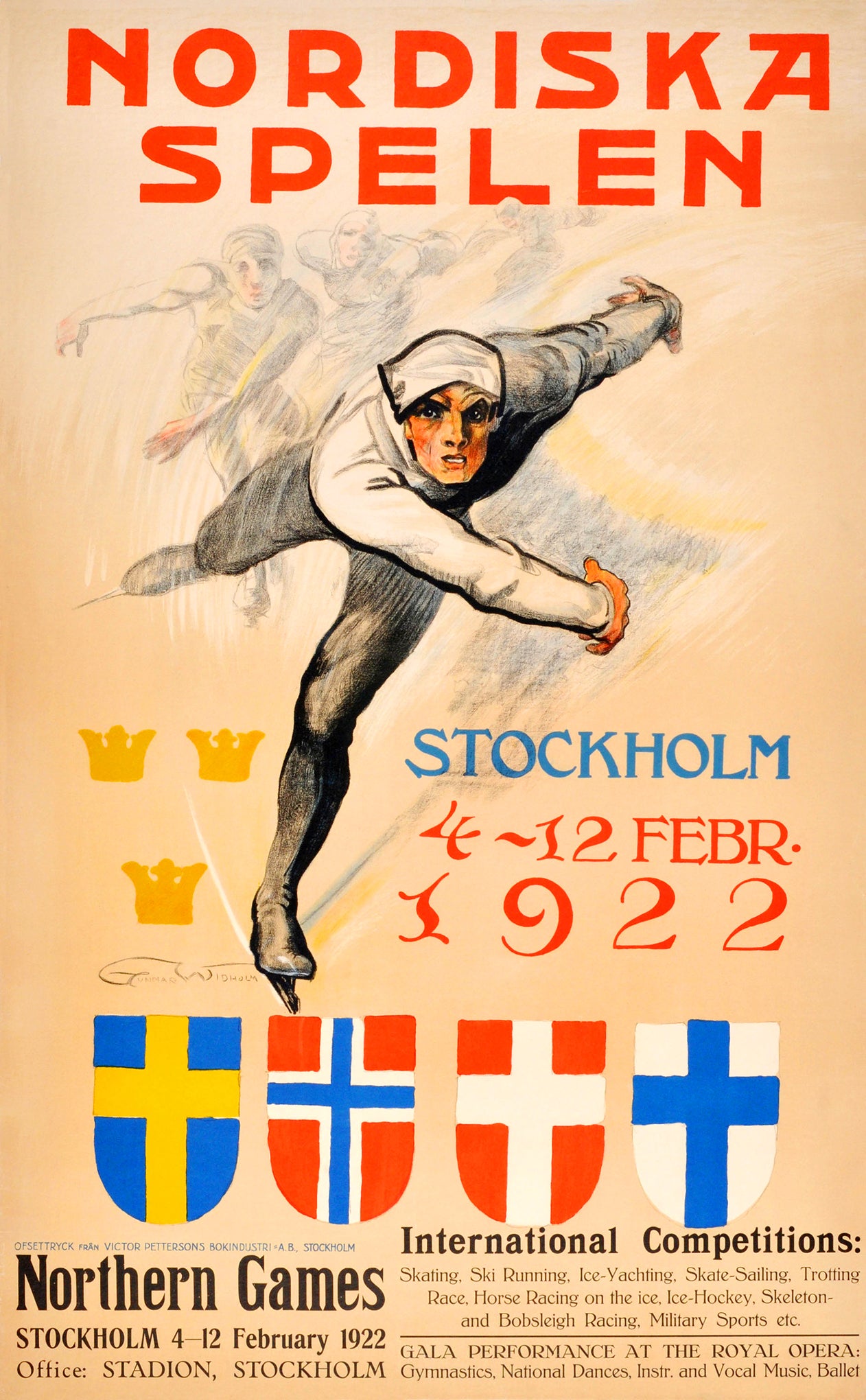 Nordiska spelen vintage sportaffisch utan ram
