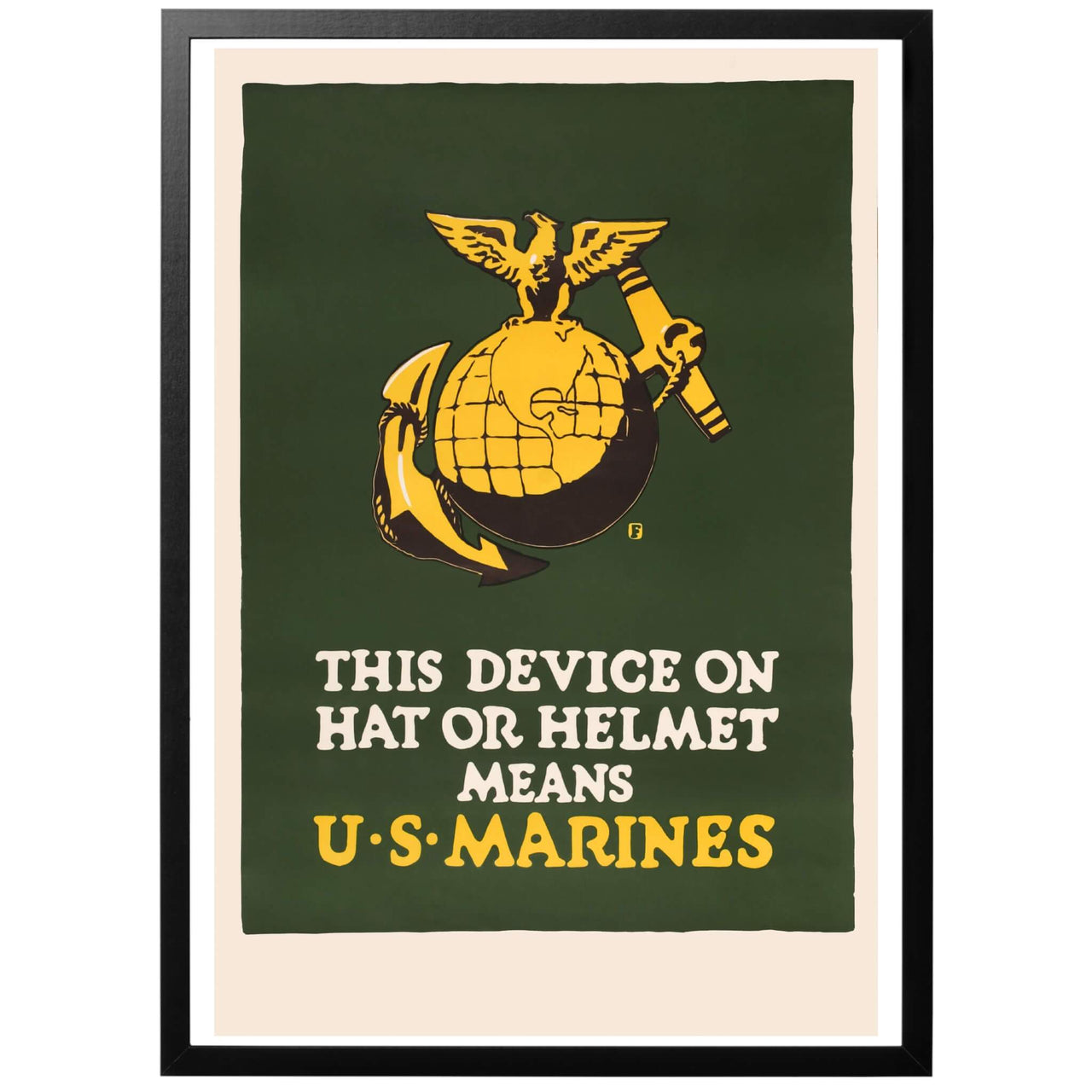 This device on hat or helmet means U.S. Marines Poster
